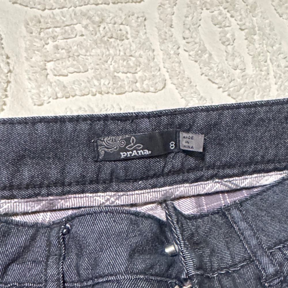 Prana Dark Gray Straight-Leg Jeans with Plaid Flannel Lining - Picture 2 of 2